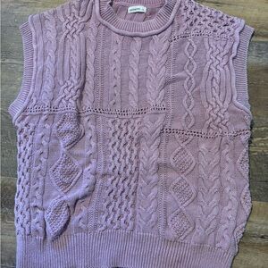 Lavender Women's Cable Knit Sweater Vest